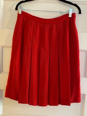 Valentino Red Pleated Skirt